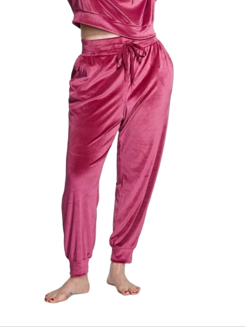 Victoria's Secret Rusty Pink Velvet Lounge Joggers Active Comfy Size Large